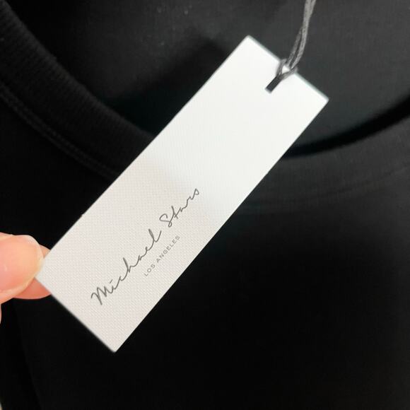 Michael Stars Womens Wren Midi Dress 3X Black Ribbed Side Slit Comfort Casual - Picture 7 of 11